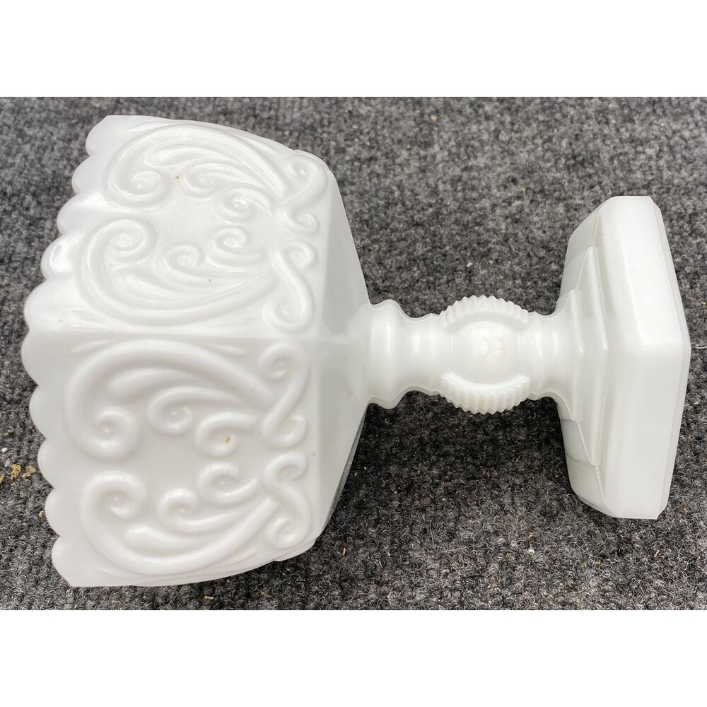 Vintage Westmoreland White Milk Glass Scroll Hexagonal Pedestal Candy Dish Bowl - Picture 3 of 9